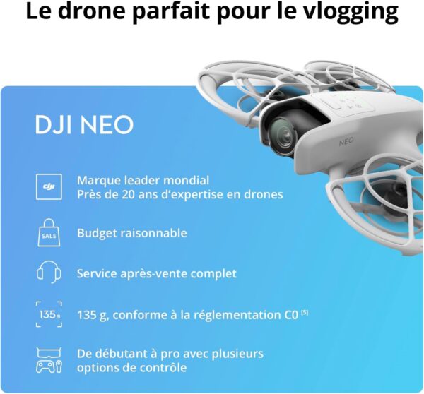 Drone ultra-compact - DJI - Neo Fly More Combo - 135g, accessoires inclus, capture cinématographique – Image 4