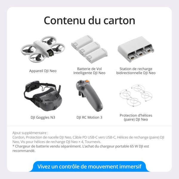 Drone ultra-compact - DJI - Neo Fly More Combo - 135g, accessoires inclus, capture cinématographique – Image 5