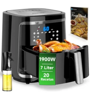 Aigostar Smart Cube - Friteuse à air connectée Wifi, grande capacité de 7L. 0% BPA, 1900W. 7 programmes + maintien au chaud.