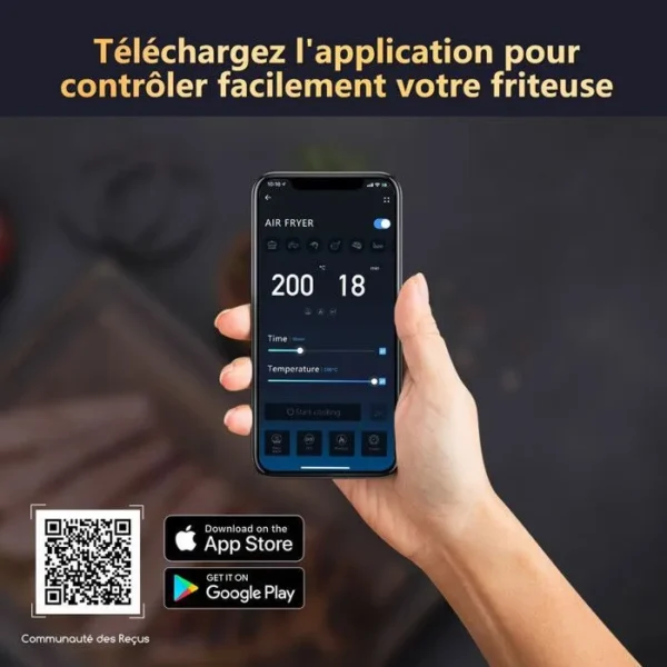 Aigostar Smart Cube - Friteuse à air connectée Wifi, grande capacité de 7L. 0% BPA, 1900W. 7 programmes + maintien au chaud. – Image 2