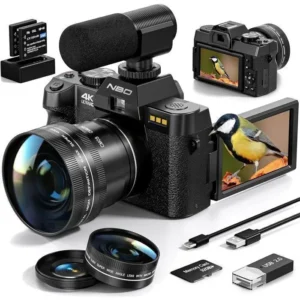 Appareil Photo numérique Caméra vidéo 4K Appareil Photo Compact 48MP Zoom numérique 16x et caméra de vlogging