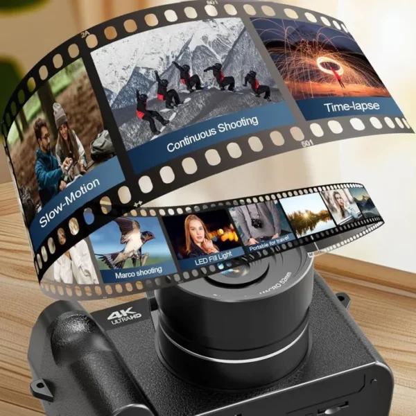 Appareil Photo numérique Caméra vidéo 4K Appareil Photo Compact 48MP Zoom numérique 16x et caméra de vlogging – Image 3