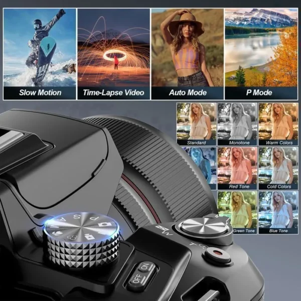 Appareil photo numérique - Non spécifié - 5K - 64mp - Zoom 16x - Écran 3,0 pouces 180° – Image 4