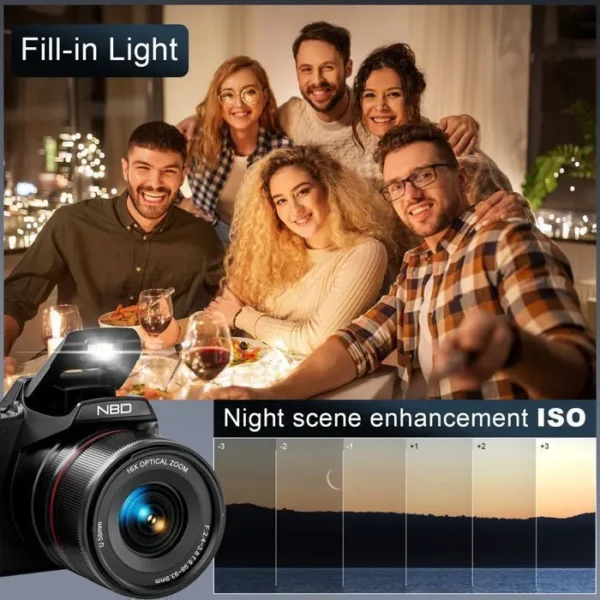 Appareil photo numérique - Non spécifié - 5K - 64mp - Zoom 16x - Écran 3,0 pouces 180° – Image 3