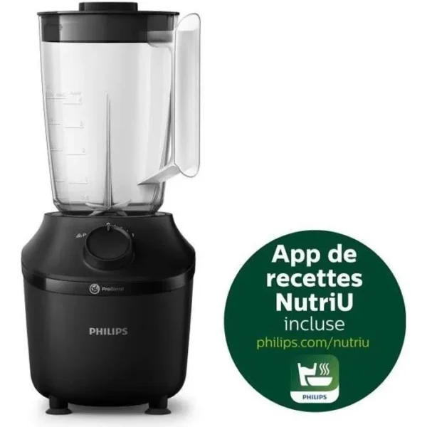 Blender - PHILIPS - Daily HR2041/41 - 4 lames ProBlend 4 – Capacité maximale de 1,9L – 450 W - 1 vitesse - Fonction pulse - Noir – Image 7