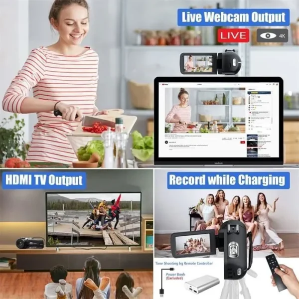 Caméscope 4K - BAZARLAND30 - Professionnel - 48MP - WiFi - Vision Nocturne – Image 3