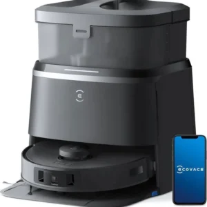 ECOVACS DEEBOT T30 Omni Aspirateur Robot Mini Station, Nettoyage Humide adaptatif TruEdge™, Brosse ZeroTangle™, 11 000 PA