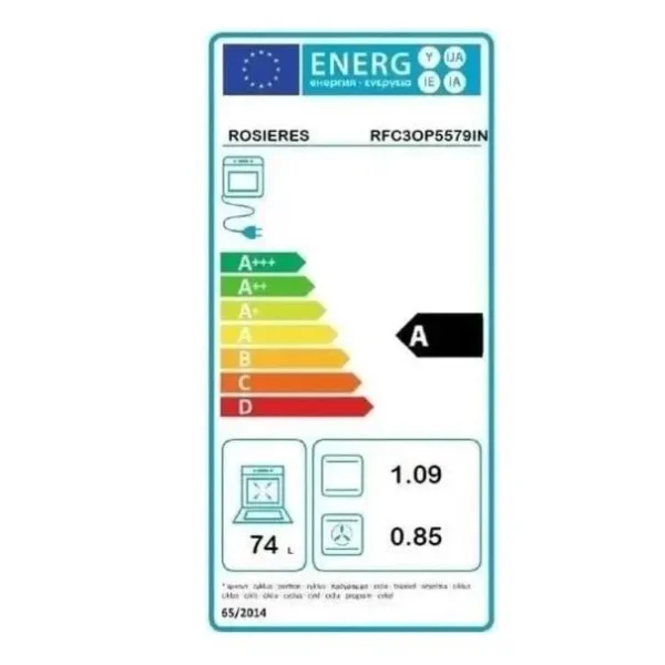 Four encastrable pyrolyse chaleur pulsée ROSIERES RFC3OP5579IN - noir - porte froide - 75l – Image 2