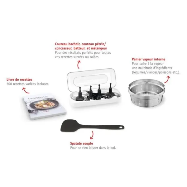 Robot Cuiseur Multifonction - MOULINEX - Companion XL - 12 Programmes Auto - Cuisson Vapeur – Image 12