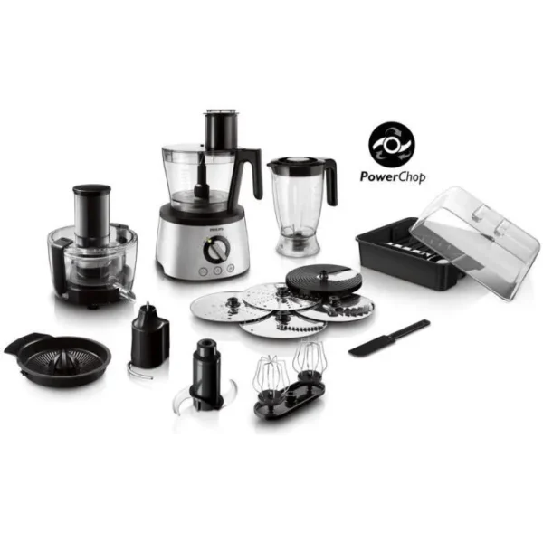 Robot de cuisine 6-en-1 - PHILIPS - HR7778/00 - 1300 W - 3,4 L - Inox