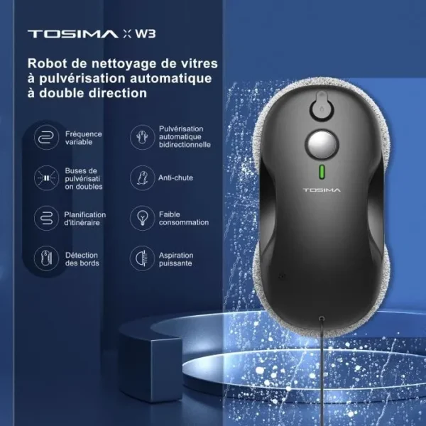 TOSIMA W3 Robot Nettoyeur Vitre - Gicler l'eau Automatique - Télécommandé – Image 4